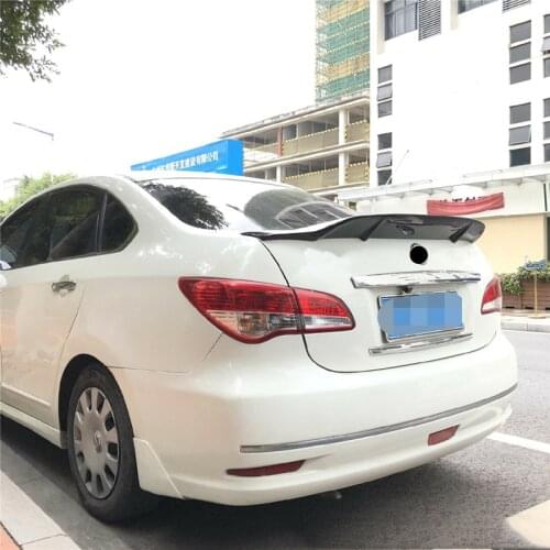 Use For Nissan Sentra Spoiler 2009--2011 Year Real Glossy Carbon Fiber Rear Wing Sport R Style Accessories Body Kit