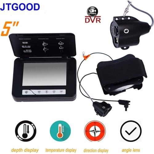 JTGOOD 5 Inch Monitor DVR Underwater Fishing Camera Ocean Fish Lake Outdoor Fishing Sport 8800MA Larger Rechargable Battery