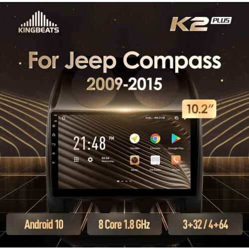 KingBeats Android 10 Octa-Core head unit HU 4G in Dash Car Radio Multimedia Video Player Navigation GPS For Jeep Compass 1 MK 2009 - 2015 no dvd 2 din Double Din Android Car Stereo 2din