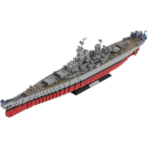 MOC Bricks WW2 Military Warships Iowa-Class Warshipss Series Building Blocks High-tech Model Bricks Soldier Weapon Toys