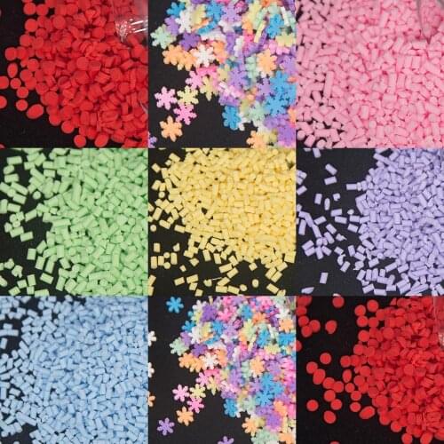 Christmas Snow Flake Colorful Cylinder Polymer Clay Slices Sprinkles for Slimes Filling Acrylic Epoxy Resin Filler