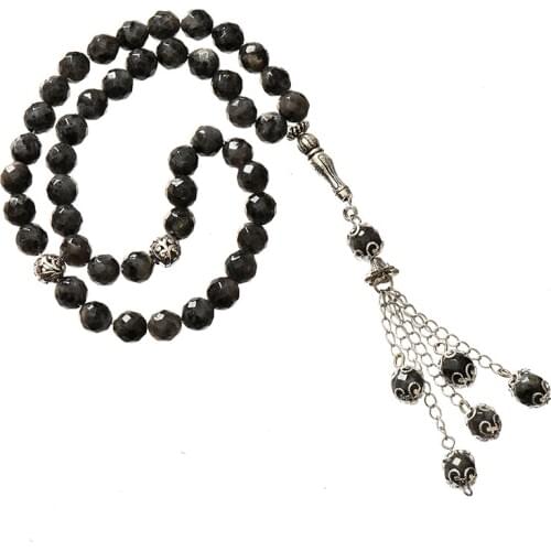 Cutting Natural Black Flash Stone Beads 8mm Making Classic Handmade Black Rosary Beads Bracelets 16inch The Best Gifts F003
