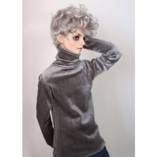 BJD Doll clothes hoodie velvet coat for 1/3 1/4 BJD SD Uncle doll accessories gray color high collar clothes