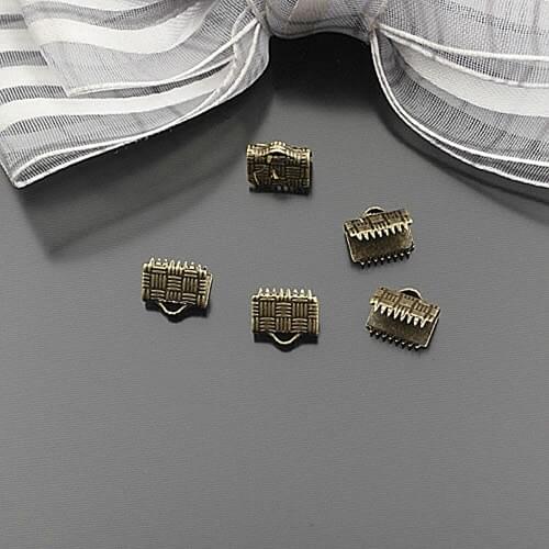 Wholesale Width 10mm Antique Bronze Rectangle Copper End Fasteners Clasps for Ribbon Diy Findings 50 pieces(JM4192)