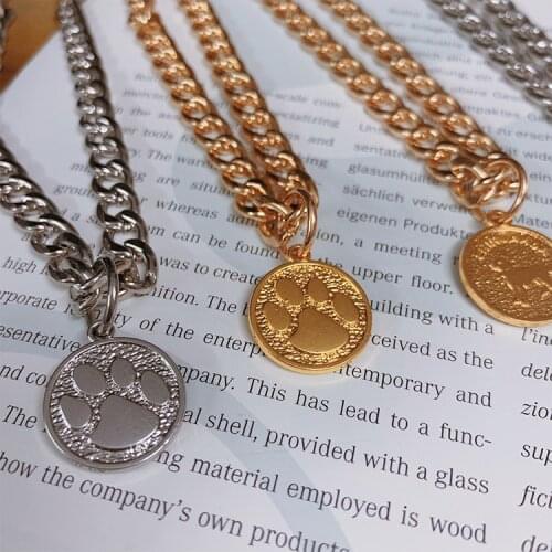 Pet Necklace Dog Collar Metal Decoration Chain Paw Pearl Design Silver Gold Pendant Free Pet Accessories Wholesale 5pcs/lot
