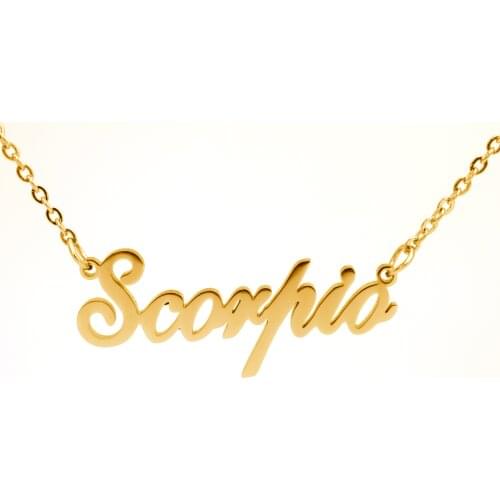 Custom 12 Constellation Name Pendant Necklace for Women Birthday Gift Stainless Steel Jewelry