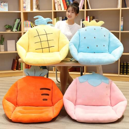 New 45cm Fruit Series Lumbar Back Support Cushion Half Encirclement Seat Plush Toy Home Chair Sofa Seat Cushion Childrens Gift