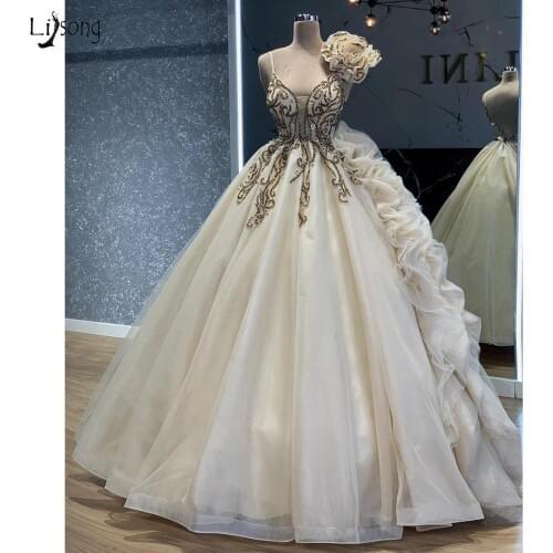 Princess Puffy Tulle Prom Dresses With Delicate Beads Crystal Ball Gowns Pretty Flower Party Dresses Celebrity Sukienki