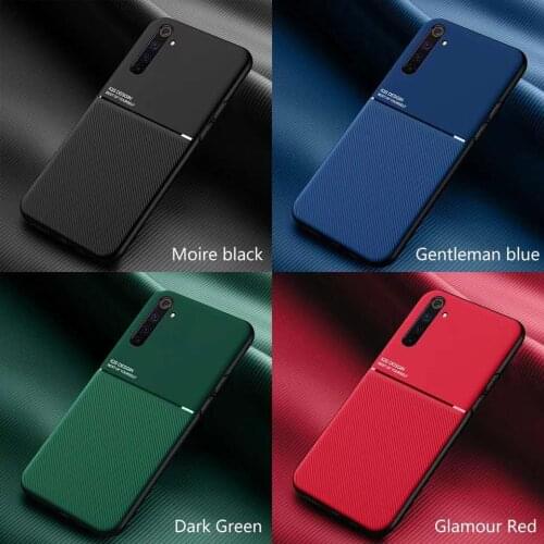 Luxury Slim Leather Phone Case For OPPO Realme GT C12 X50 3 PRO Reno4 2 Z A55 A94 A92 A15 Build Magnetic Car Plate Soft Cover