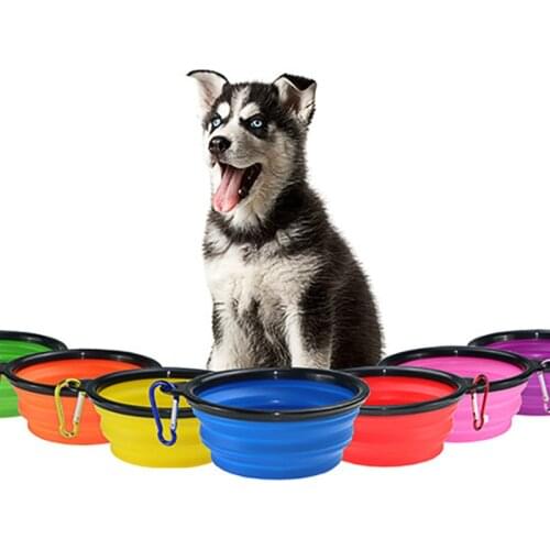 Pet dog collapsible water bowl 1000ml Silicone Collapsible Dog Bowls for Travel Dog Portable Water Bowl for Dogs Dish Pet Feeder