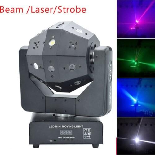 Strobe & Beam & Laser 3IN1 LED Moving Head Lights 16X3W RGBW Single Color LED Moving Head Beam Lights With DMX Channels