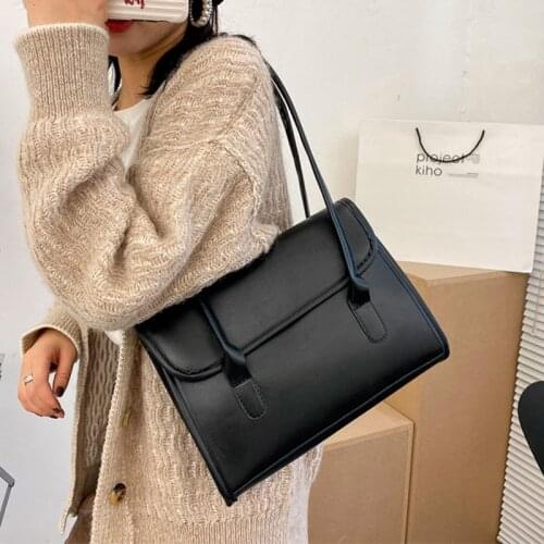 Female Ladies Messenger Bag Purse Satchels Solid Color Casual Shoulder Bags Women Simple Style PU Leather Handbags