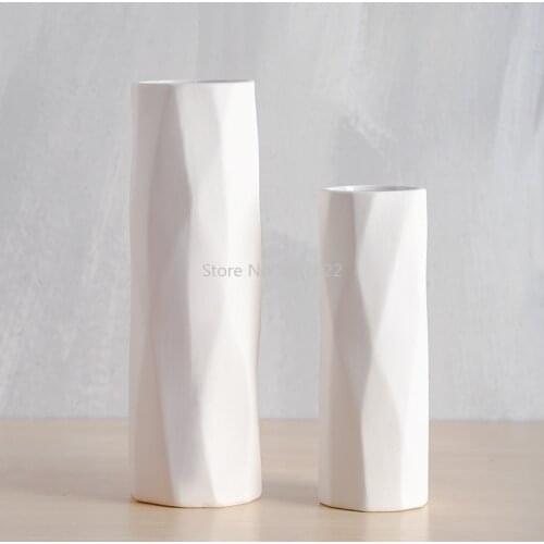 Flower Vase Decor Desktop Ceramic Vase White Ceramic Flower Pot Nordic Home Arrangement Decoration Vases for Floral Plants