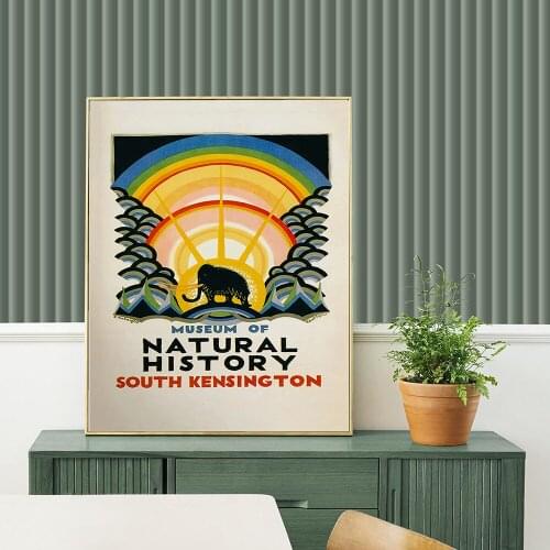 Vintage British Travel Poster Art Printing London Underground Cove Museum of Natural History Wall Pictures Modern Home Decor