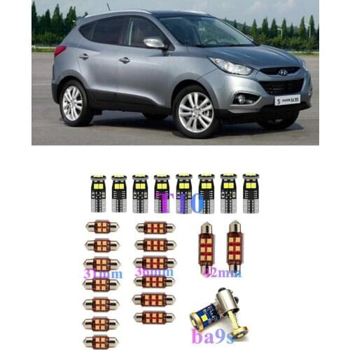 Interior LED Lights Replacement for Hyundai solaris i30 ix35 Amica H-1 Box Atos Coupe Elantra Accessories Package Kit WHITE