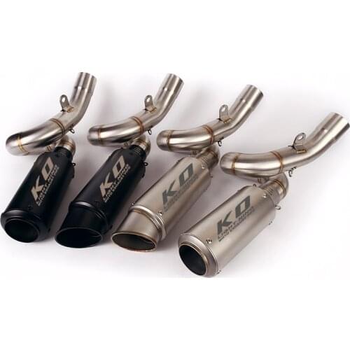 Exhaust Set for Kawasaki ZX6R ZX636 Ninja 2009-2020 Motorcycle Exhaust Pipe Middle Link Pipe Slip On 51mm Muffler Escape Steel