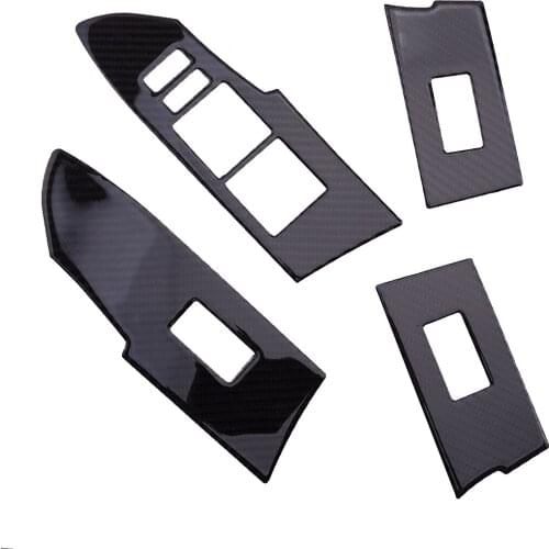 1 Set Interior Window Lifting Switch Panel Covers Trims Car Carbon Fiber Black Fit for Toyota Corolla 2014 2015 2016 2017 2018