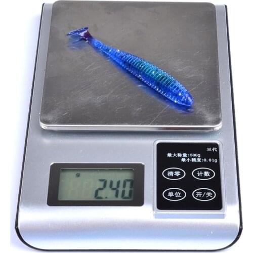 10pcs/set Fishing Lures Worm Soft Silicone T Tail Swimming Bass Bait 8.5cm 2.4g