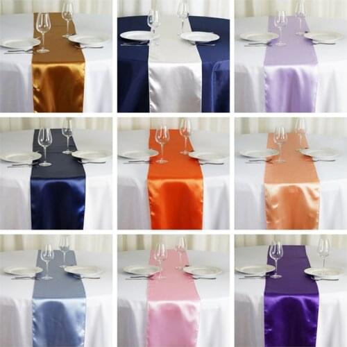 5pcs Lot Satin Table Runner Banquet Tablecloth Table Runners For Wedding Event Party Decoration