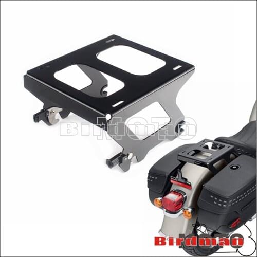1x Motorcycle Tour Pack Rack For Harley Softail FLDE FLHC FLHCS FLSL FXBB Rear Solo Seat Tour Trunk Mounting Racks 2018-2020