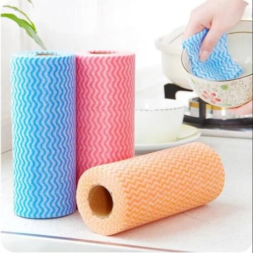 250Pcs = 5 Rolls of Daily Cleaning Tools, Disposable and Reusable Kitchen Scouring Pads and Cleaning Towel Kitchen Dish Cleaning