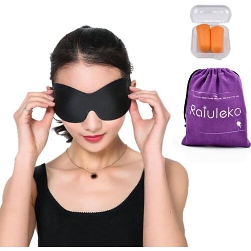 3D Sleeping Eye Mask Sponge Padded Shade Cover Eyeshade Portable Travel Blindfold Office Eyepatch Night Bandage Send Bag Earplug