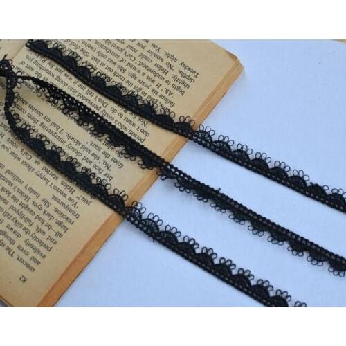 5 Meters Black Beige Polyester Flower Embroidered Lace Ribbon Lace Applique Handmade DIY Sewing Craft Lace Trim Decoration