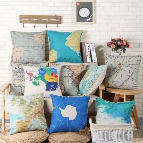 Free Shipping Sailing Style Custom 40/45/50/55/60cm Polyester/Cotton ImItated Linen Digital Cushion Cover HT-CPILPC-S