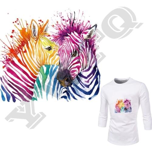 Color Zebra Iron On Patch Easy Print By Household Irons Parches Ropa 2018 New A-Level Washable T-Shirt Diy Decoration Applique
