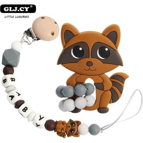 GLI.CY Personalized Pacifier Chains Teething Baby Rattles Eco-friendly chupete Clips Holder silicon beads