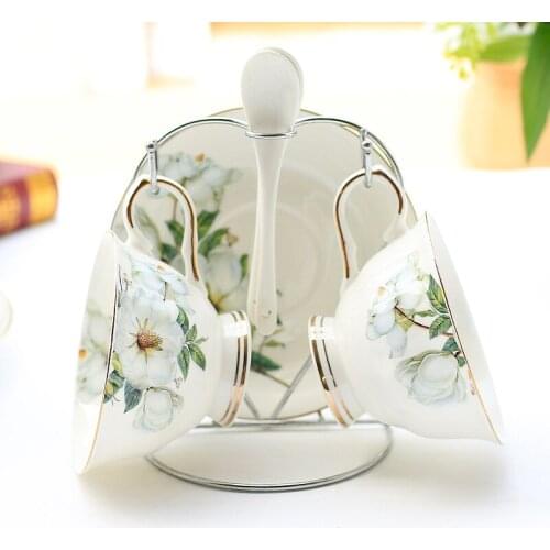 EUROPEAN TEA SET COFFEE CUP AND SAUCER SET BONE CHINA COFFEE BRITISH AFTERNOON TEA TEA SET FASHION CERAMIC BLACK TEA CUPS