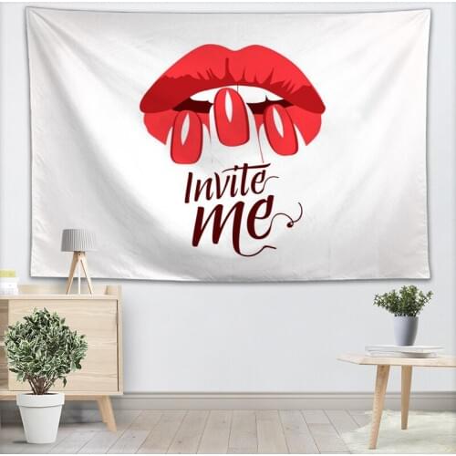 Custom Art Lips tapestry wall hanging tapestry home decoration rectangle bedroom wall art tapestry 140X250cm