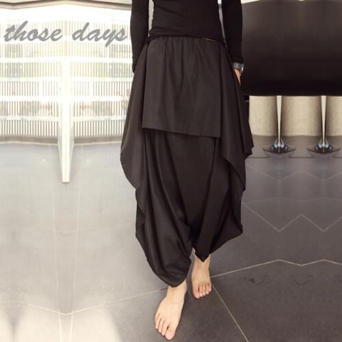 Hot 2020 New Men Casual Trousers Punk Skirt Bloomers Autumn And Winter Linen Loose Male Low-Rise Harem Pants Costumes