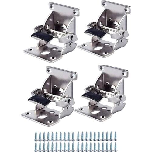 HLZS-4 Pcs Foldable Bracket-Folding Foot Hinge Bracket, Self-Locking Hinge Hardware with Screw Lock Extension for Table Legs