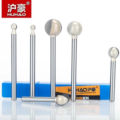 HUHAO 1pc Shank 3mm 6mm Round Carving Bit Making Mould CNC Bits For Wood CNC Woodworking Round 3D Engraving Bits