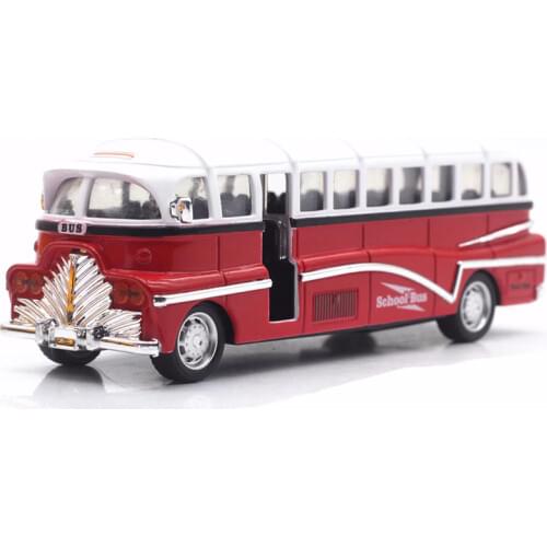 1:28 Alloy Car Bus Toys Models Pull Back Sound&Light High Simulation School Bus Metal Diecasts Toy Vehicles For Kids Gift TY0537