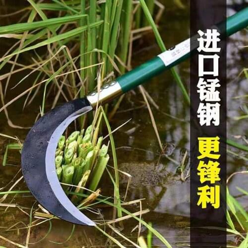 Imported manganese steel agricultural sickle household weeding tools harvesting knife outdoor multifunctional cutting corn chive