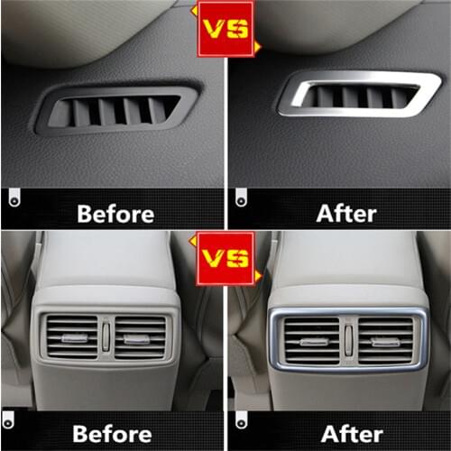 ABAIWAI Car Interiors For Nissan X-Trail T32 Outlet Frame Air Condition Decoration ABS Chrome 3pcs XTrail 2014 2015 2016