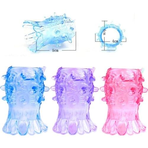 2pcs G-spot Vaginal Stimulation for Woman Delay Penis Sleeves Cock Ring with Spike Penis Enlargement Reusable Condoms for Men