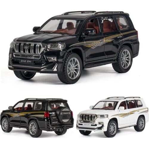 1:24 1:32 TOYOTA PRADO SUV die cast Alloy cars model Diecasts & Toy Sound and Light Back Children Toy Collection Free Shipping