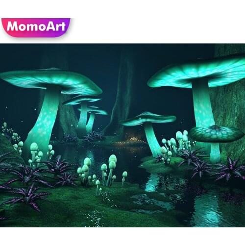 MomoArt DIY Diamond Painting Mushroom Fantasy New Arrival Diamond Mosaic Scenery Full Drill Square Embroidery Handmade Hobby