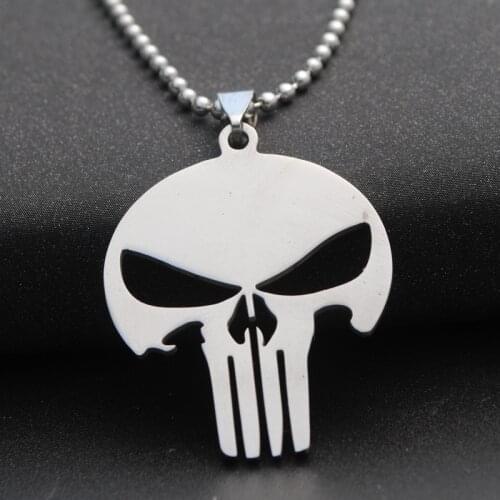 Stainless Steel Punishment Skull Pendant Necklace Personality Punk Necklace For Men