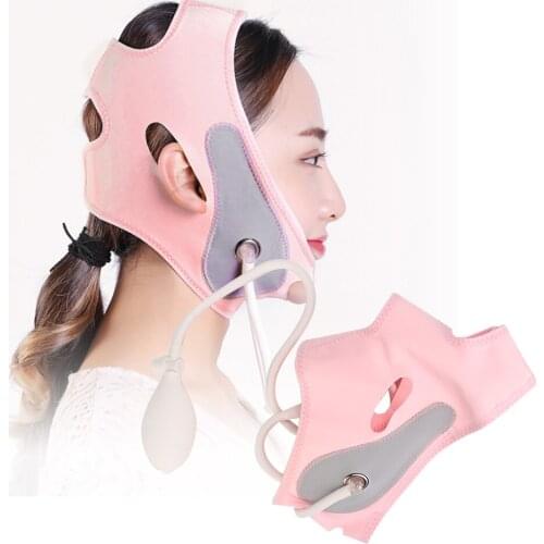 New Product Inflatable Breathable V Face Mask Lifting Masseter Muscle Contraction Chin Sleep Bandage Small Face Artifact Pink M