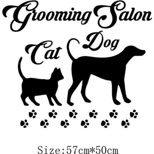 KUCADA cat dog grooming salon pet wall sticker for home decoration removable wallpaper mural art decal decor WP1019