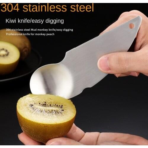 Stainless steel mud monkey peach kiwi knife digging spoon digging fruit fruit knife creative kitchen gadgets