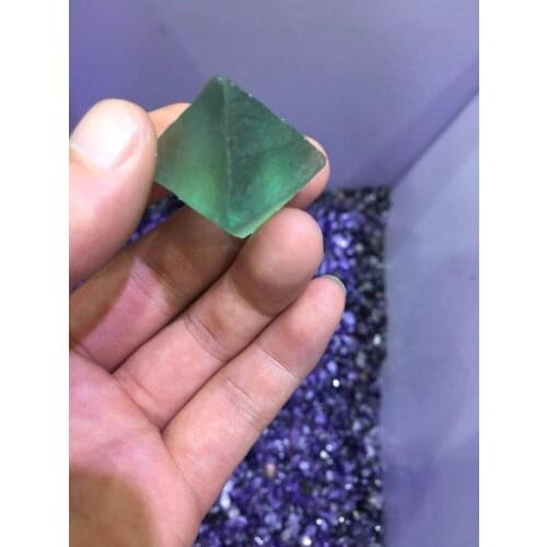 Natural green fluorite hexagonal face pendant, hexagonal column