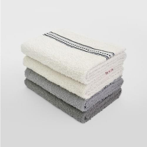 Favore Casa 4'lü White Gray 50x85 cm Rail Pattern Cotton Face Towel