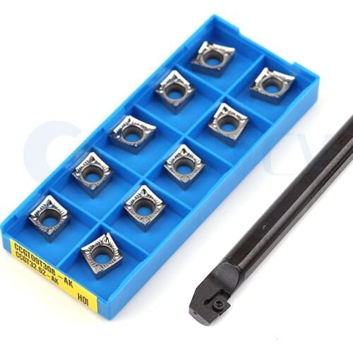 S12M S16Q-SCZCR09 S20R-SCZCL09 S25 CNC Lathe Turning Tools Holder +10Pcs CCMT Machine Carbide Insert High Temperature Resistance