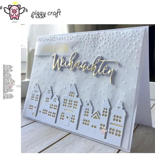 Piggy Craft metal cutting dies cut die mold Row of house decorations Scrapbook paper craft album card punch knife art cutter die