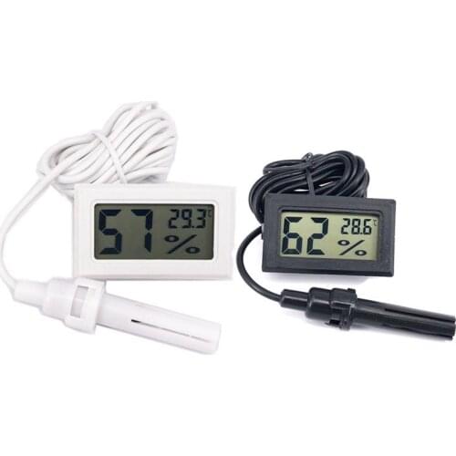 Mini LCD Digital Thermometer Hygrometer Temperature Indoor Convenient Temperature Sensor Humidity Meter Gauge Instruments Cable
